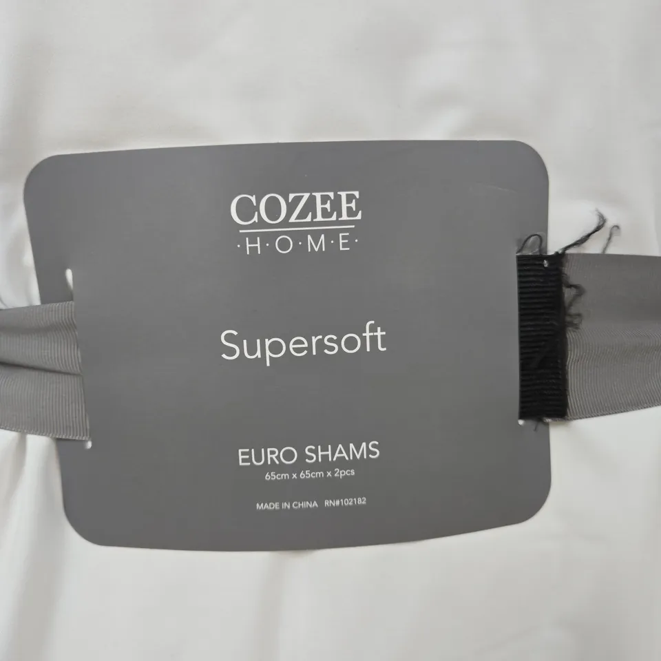 COZEE HOME SUPERSOFT EURO SHAMS, 65 X 65 CM, 2 PACK