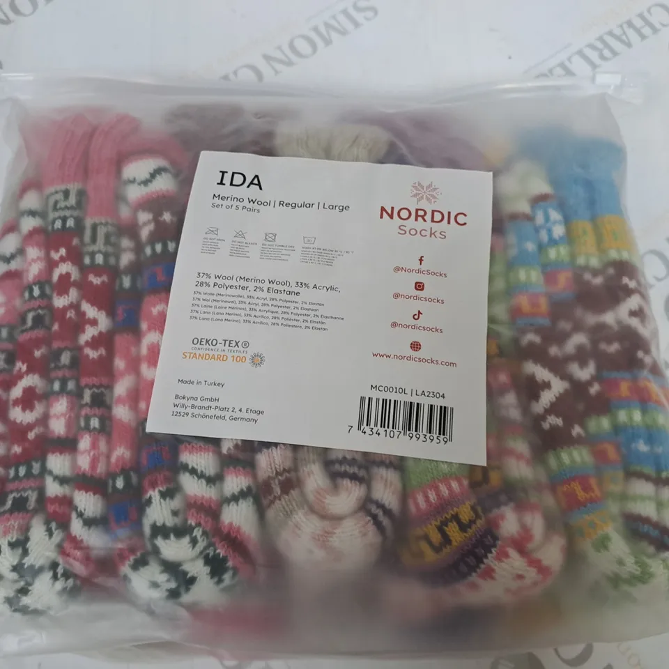 NORDIC SOCKS IDA MERINO WOOL 5-PACK 