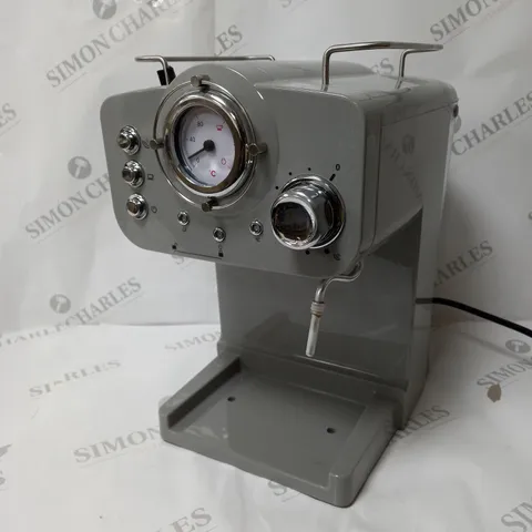 BOXED SWAN RETRO ESPRESSO COFFEE MACHINE GREY