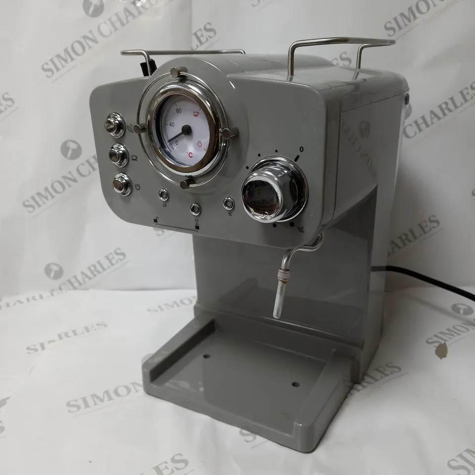 BOXED SWAN RETRO ESPRESSO COFFEE MACHINE GREY