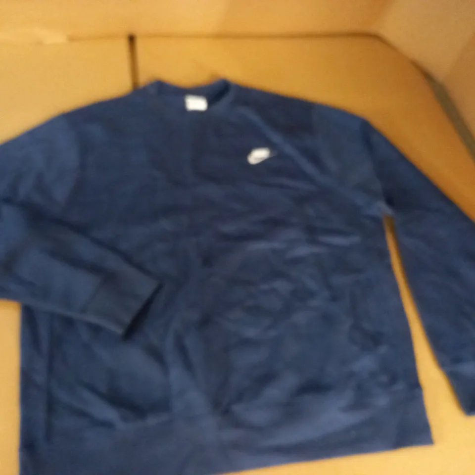 NIKE NAVY CREW JUMPER - M