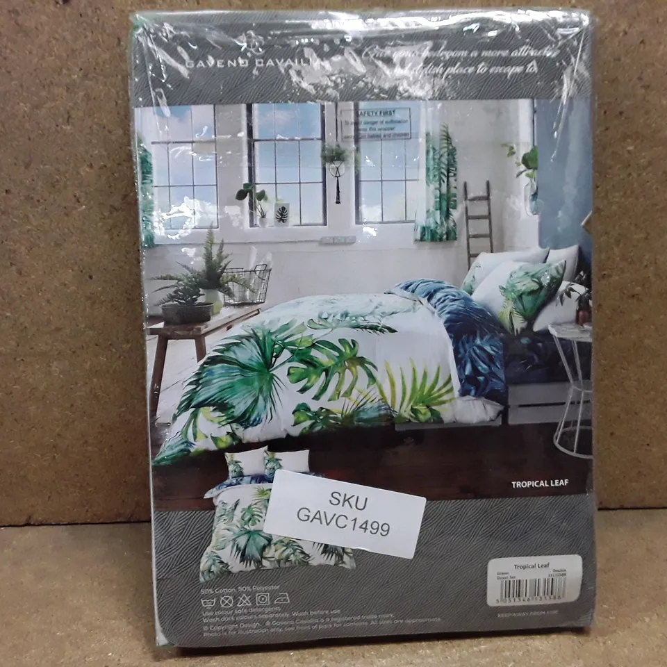 BRAND NEW GAVENO CAVALIA DOUBLE DUVET COVER SET - GREEN