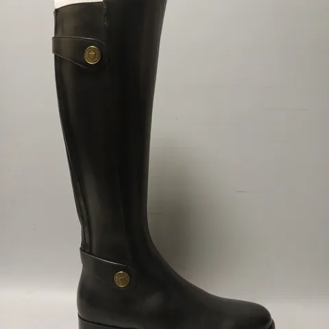 BOXED PAIR OF FAIRFAX & FAVOR SECONDS WOMEN'S FLAT UPTON KNEE-HIGH BOOTS IN BLACK UK SIZE 7.5