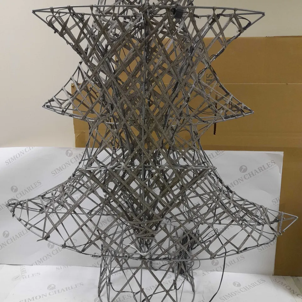 1.5M GREY RATTAN TREE WITH TIMER-ICE WHITE LEDS