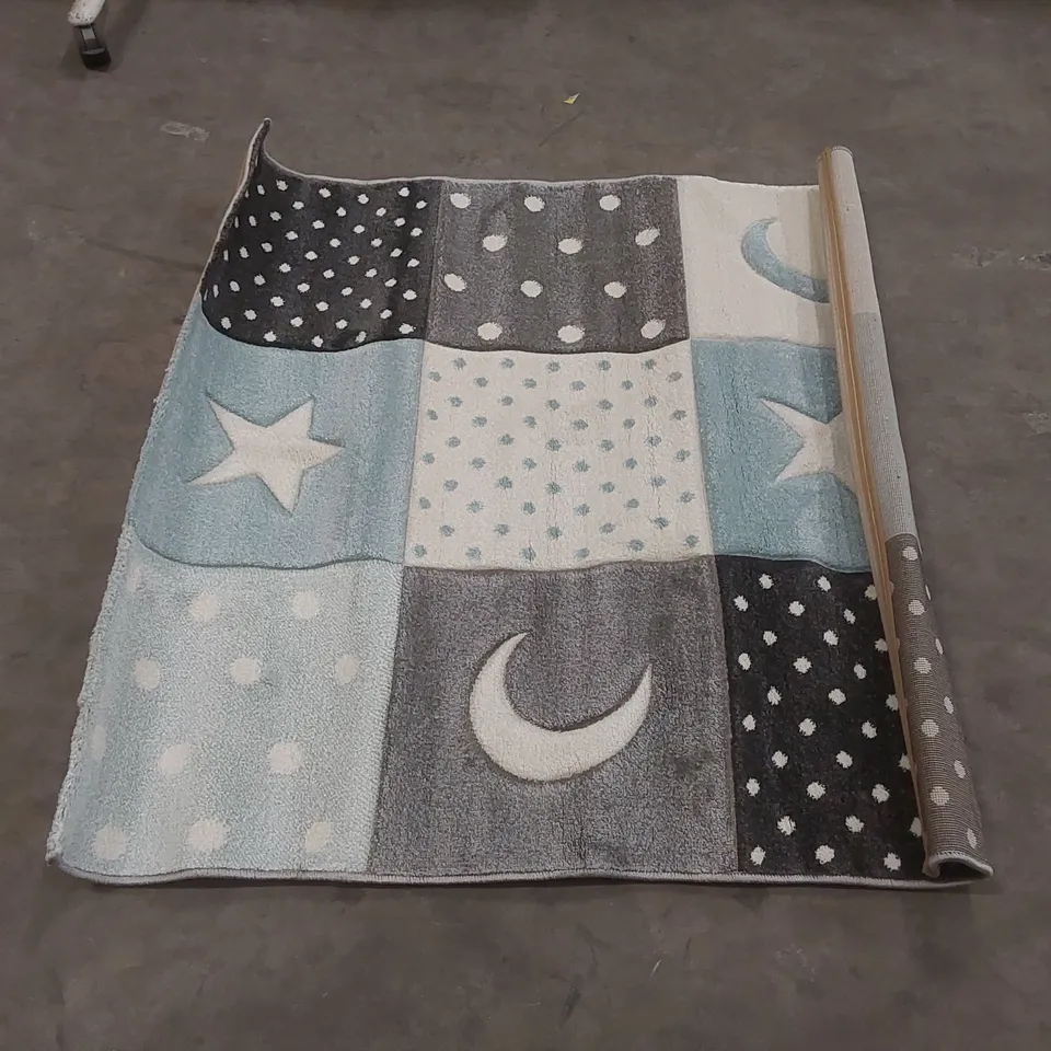 BRAND NEW PACO HOME COSMO SQUARE AREA RUG - BLUE // SIZE: 133cm