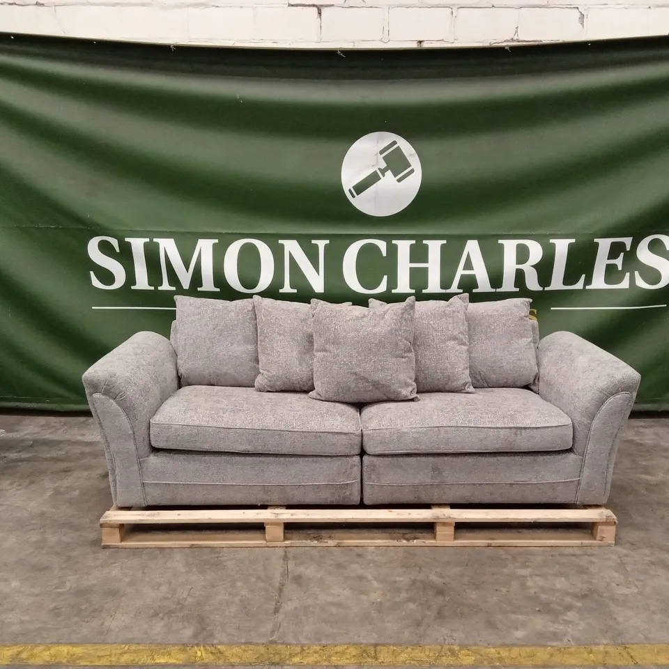 DURY CHUNKY WEAVE 4 SEATER SCATTERBACK SOFA - GREY