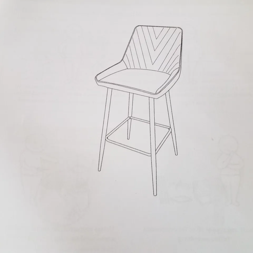 BOXED SET OF 2 GREY VELVET DINING CHAIRS