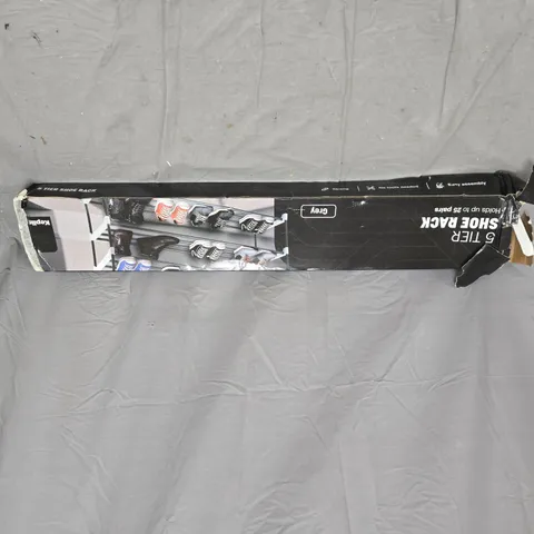 5-TIER SHOE RACK – GREY (BOXED)