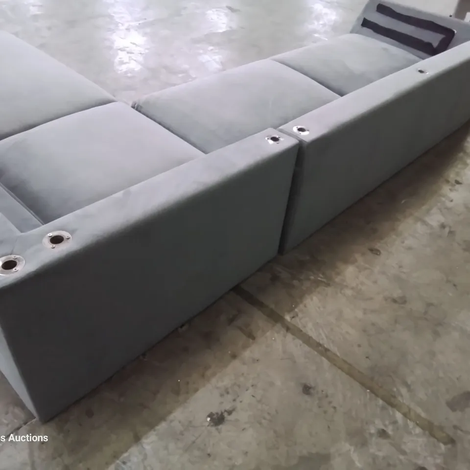 DESIGNER CHAISE SOFA FRAME GREY FABRIC