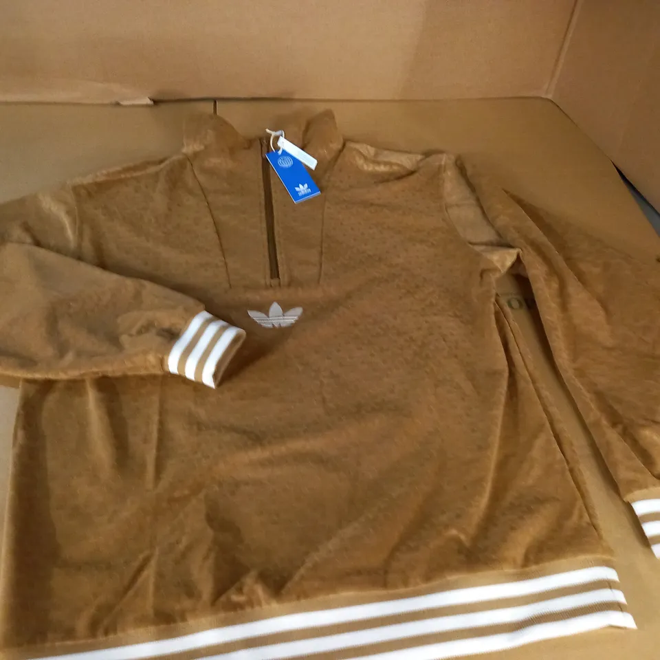 ADIDAS FUNNEL VELOUR 70'S BROWN TOP - M