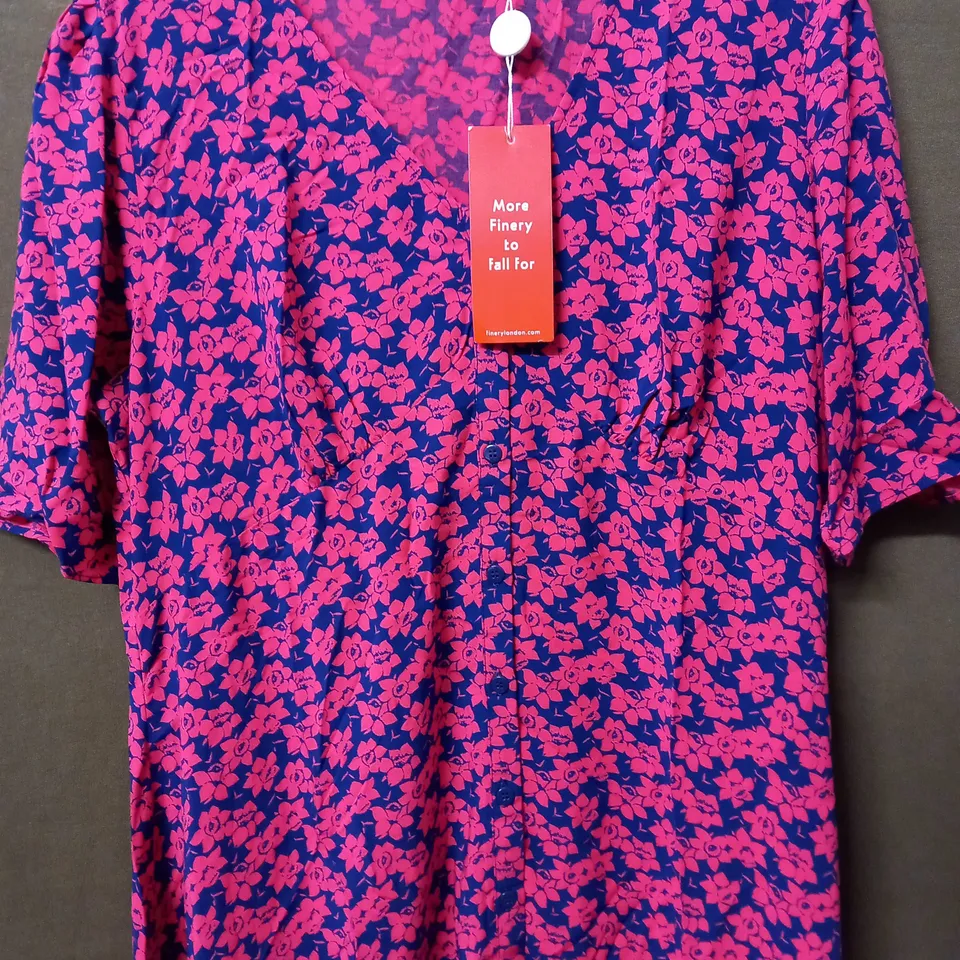 FINERY PINK FLORAL DRESS - UK 20
