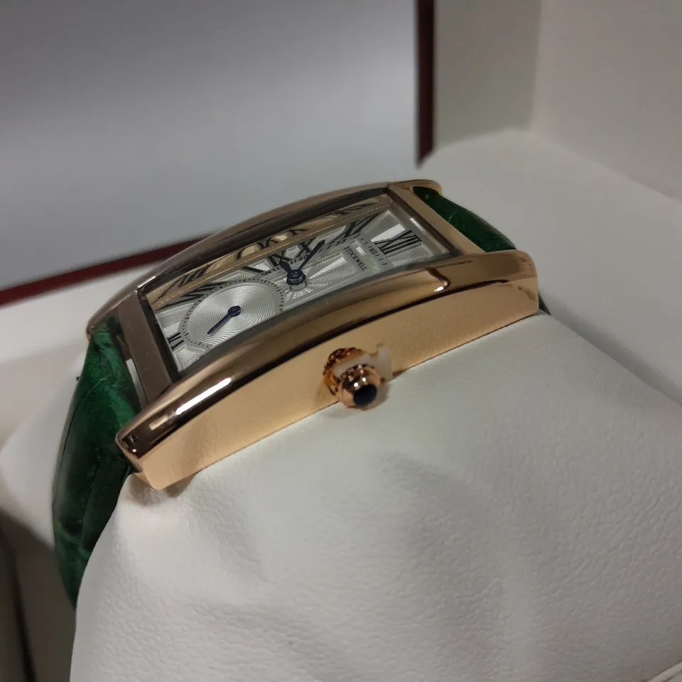 LADIES STOCKWELL WATCH WITH TEXTURED DIAL WITH SUB DIAL MINUTE HAND AND LEATHER STRAP IN GIFT BOX