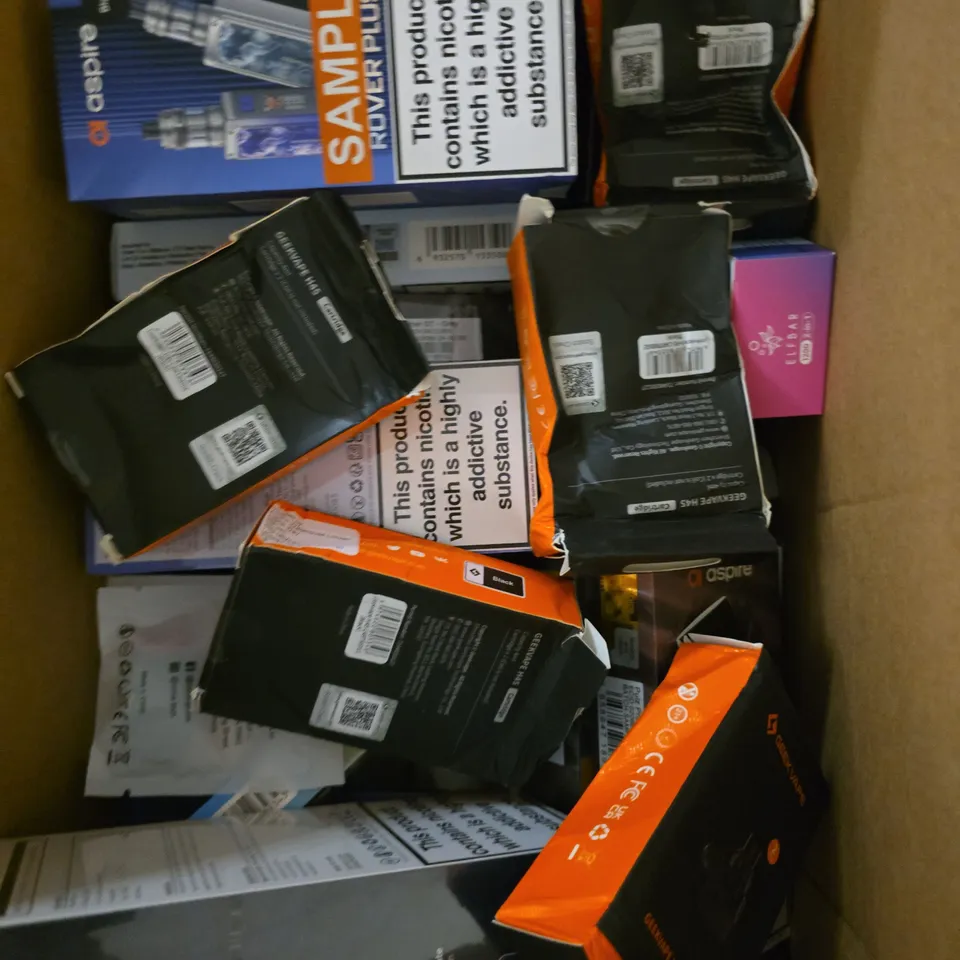 APPROXIMATELY 15 ASSORTED E-CIGARETTE PRODUCTS TO INCLUDE - ASPIRE, ELUX, IMPJAR ETC 