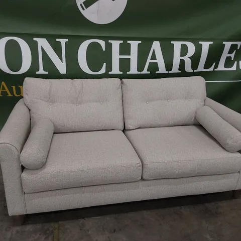 QUALITY BRITISH MADE LOUNGE Co THREE SEATER SOFA NATURAL FABRIC