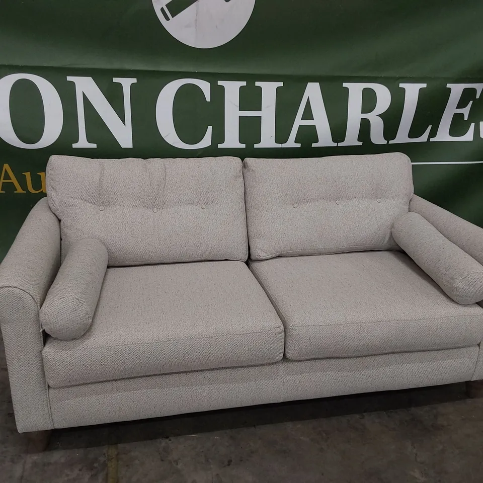 QUALITY BRITISH MADE LOUNGE Co THREE SEATER SOFA NATURAL FABRIC 