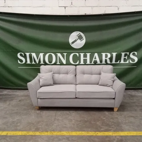 HALSTOW 3 SEATER FABRIC SOFA - SILVER