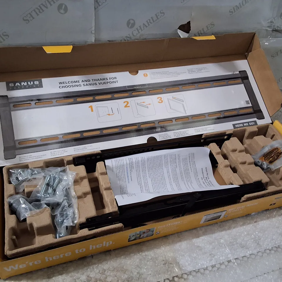BOXED SANUS VUEPOINT F55C-B2 FIXED TV WALL MOUNT FITS 47"-90" TVS