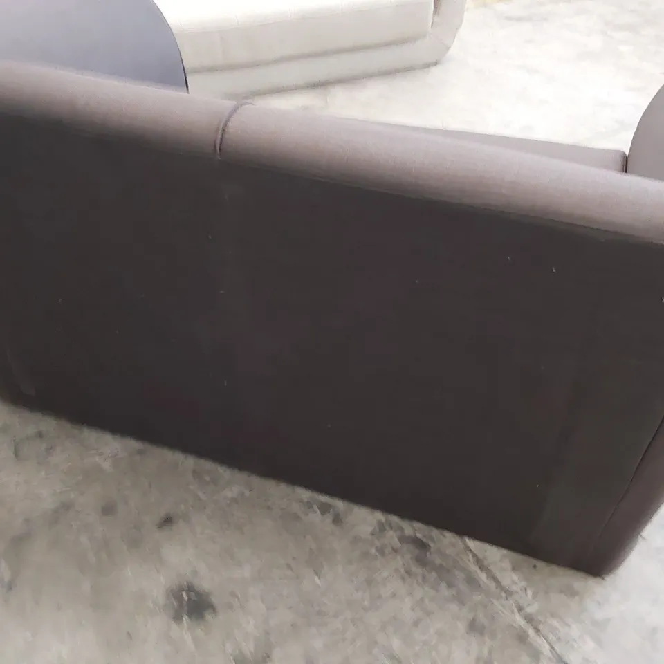 DESIGNER TWO SEATER SOFA BROWN FABRIC 