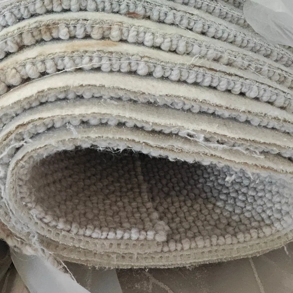 QUALITY BAGGED AND ROLLED NATURAL DWELLINGS CARPET IN WHISP - APPROXIMATELY LENGTH 8.6M WIDTH 5M