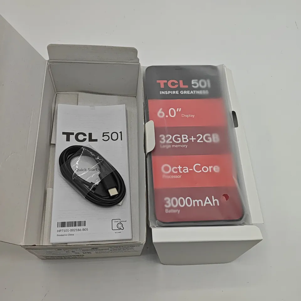 BOXED TCL 501 2/32GB IN BLACK - T433D