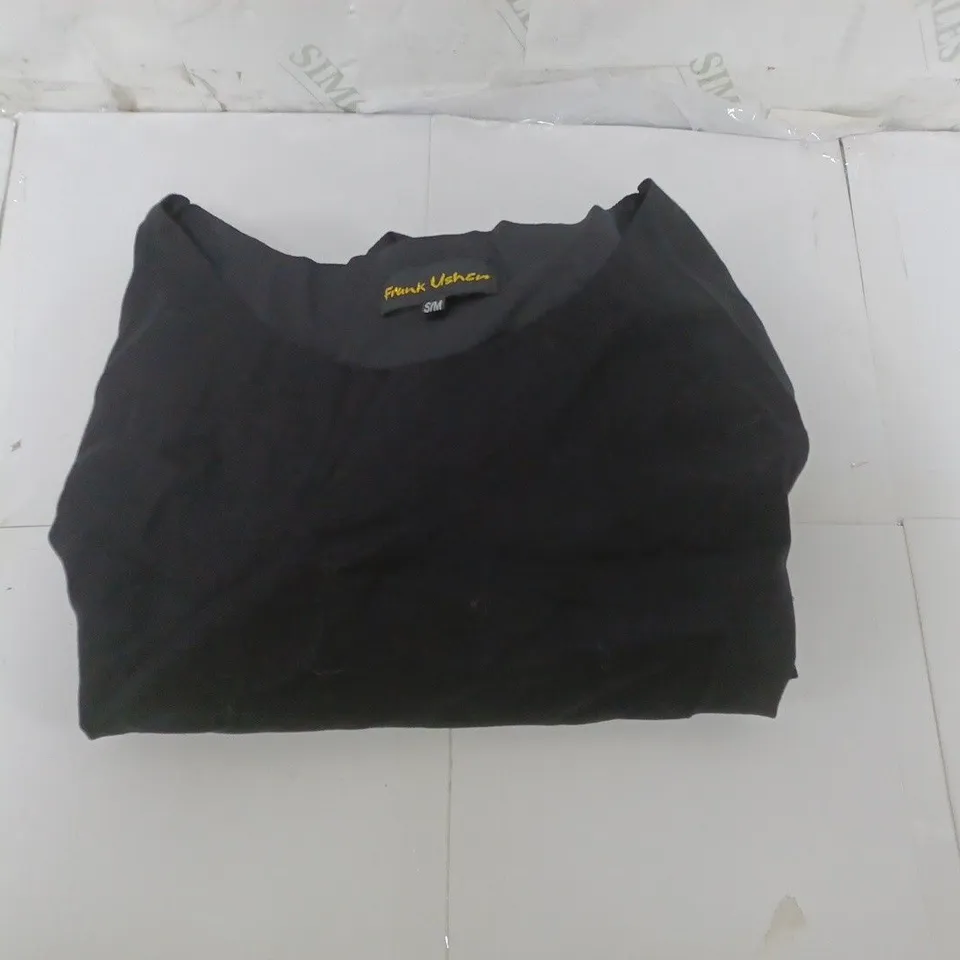 FRANK USHER MID SLEEVE LOOSE TOP IN BLACK SIZE S/M 