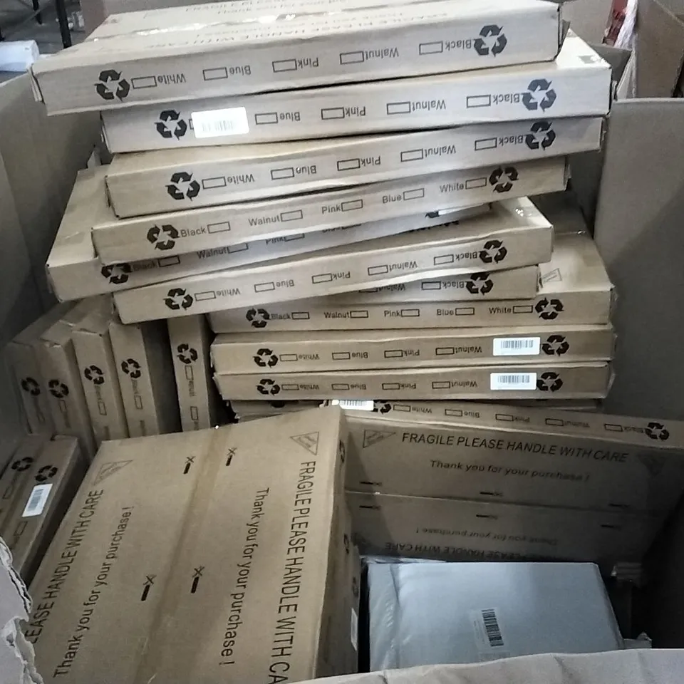 PALLET OF ASSORTED PRODUCTS INCLUDING MULTIFUNCTIONAL LAPTOP DESKS, OVAL TOILET SEATS PROTECTIVE CASE, BLACK STAR RIDERS VINYL