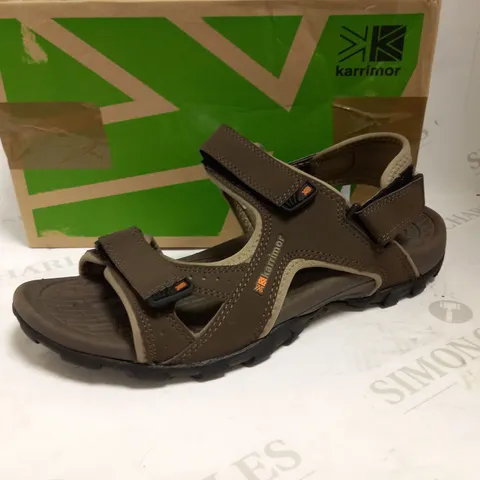 BOXED KARRIMOR ANTIBES BROWN SANDALS SIZE 8