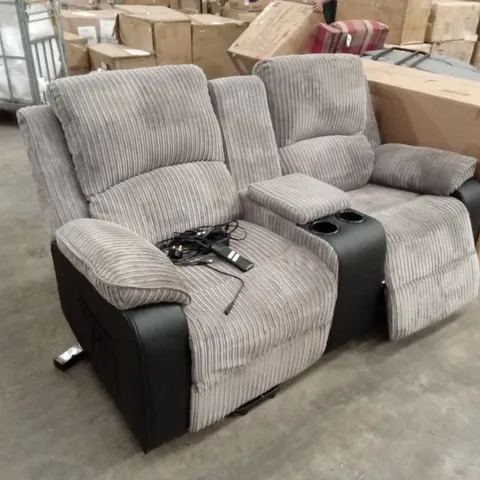 POSTANA DUAL MOTOR RISE RECLINER 2 SEATER SOFA GREY