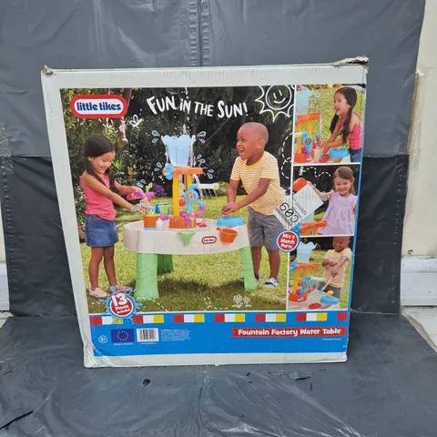 BOXED LITTLE TIKES FOUNTAIN FACTORY WATER TABLE