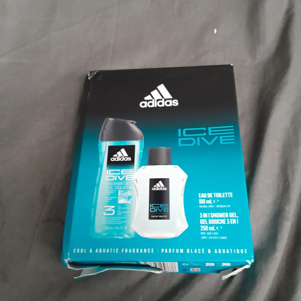 BOXED ADIDAS ICE DIVE 100ML EDT FOR HIM GIFTSET