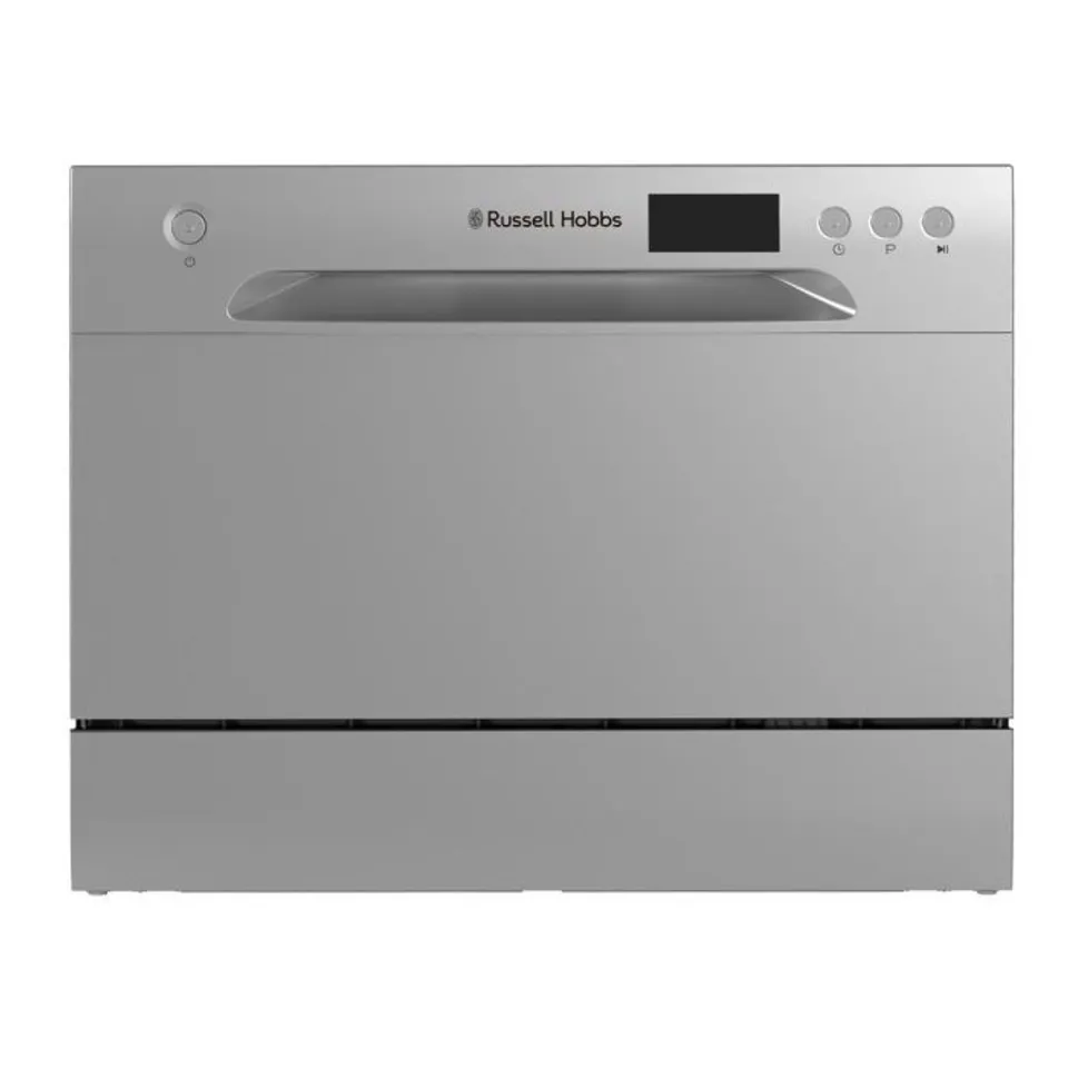BOXED RUSSELL HOBBS RHTTDW6S TABLE TOP DISHWASHER FREESTANDING 6 SETTINGS SILVER