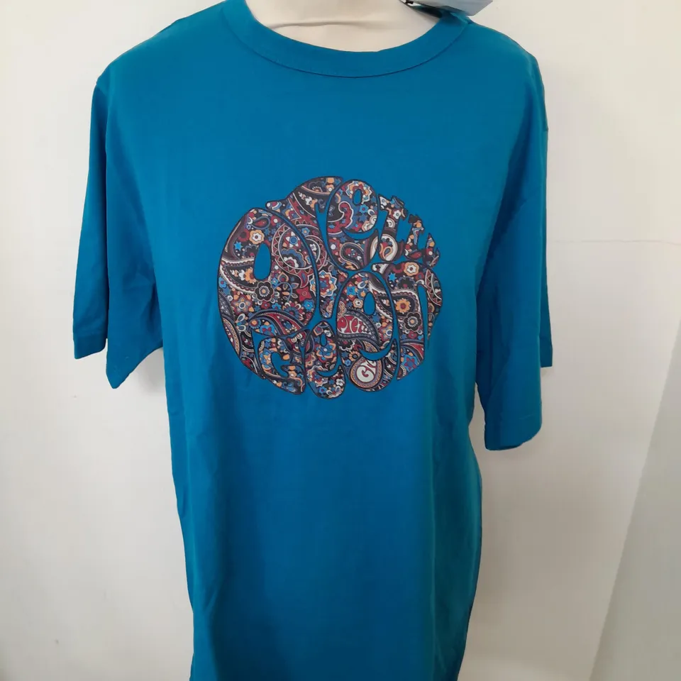 PRETTY GREEN WONDERWALL PAISLEY PRINT LOGO SHIRT - L