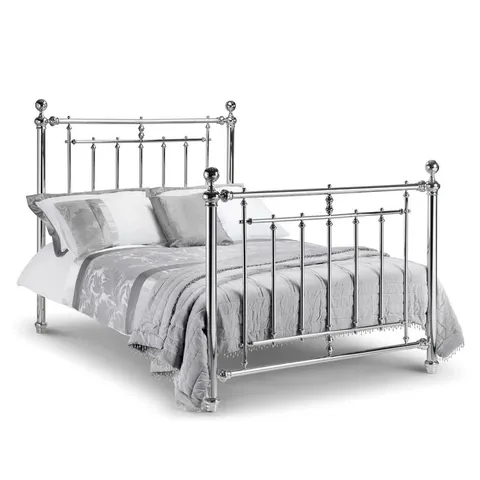 BOXED JULIAN BOWEN EMPRESS DOUBLE SIZE CHROME BED - SILVER (2 BOXES)