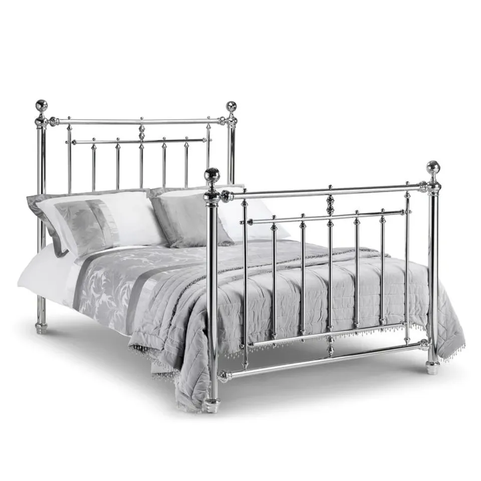 BOXED JULIAN BOWEN EMPRESS DOUBLE SIZE CHROME BED - SILVER (2 BOXES)