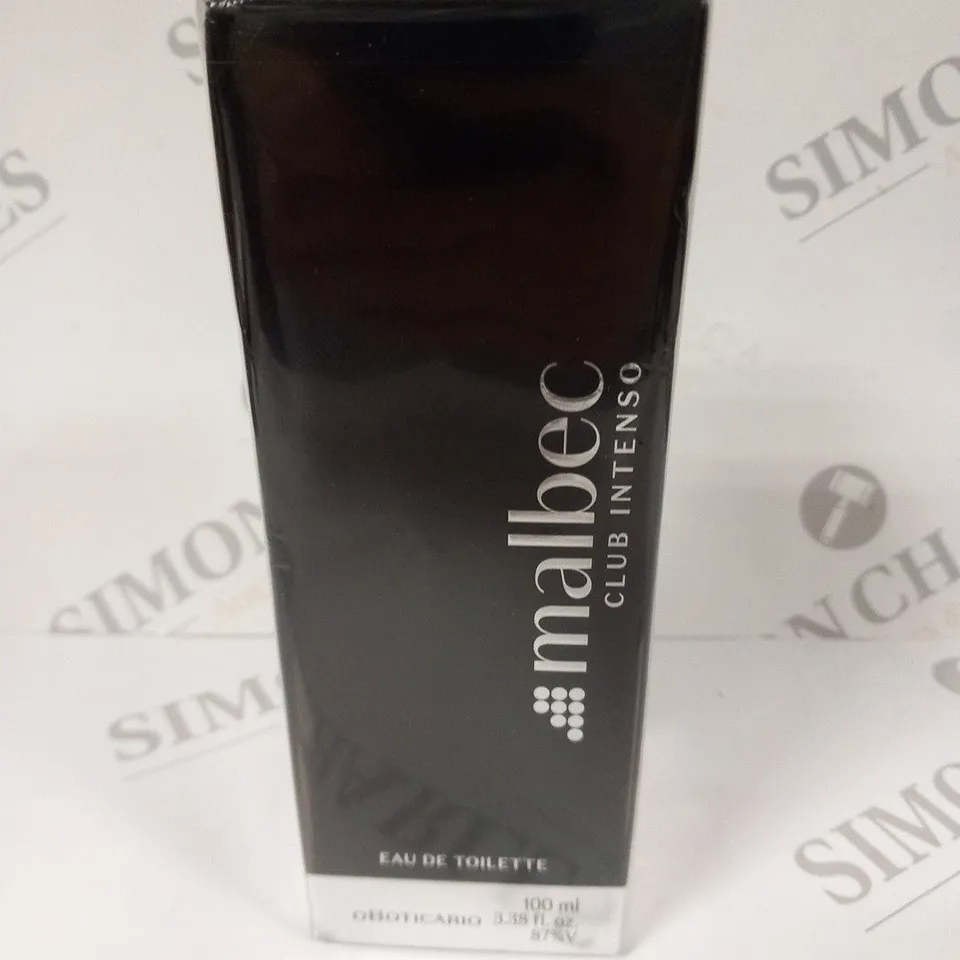 BOXED AND SEALED MALBEC CLUB INTENSO EAU DE TOILETTE 100ML