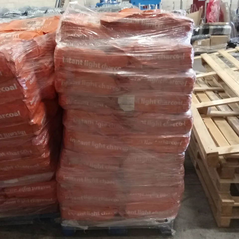 PALLET TO CONTAIN A LARGE QUANTITY OF BBQ TIME INSTANT LIGHT CHARCOAL 