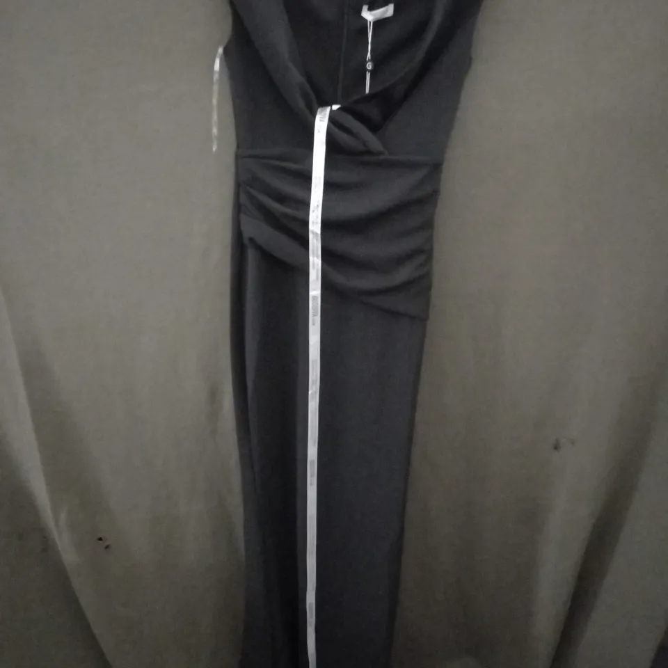 GODDIVA OPEN FRONT TWIN STRAP DRESS IN BLACK - SIZE UNSPECIFIED