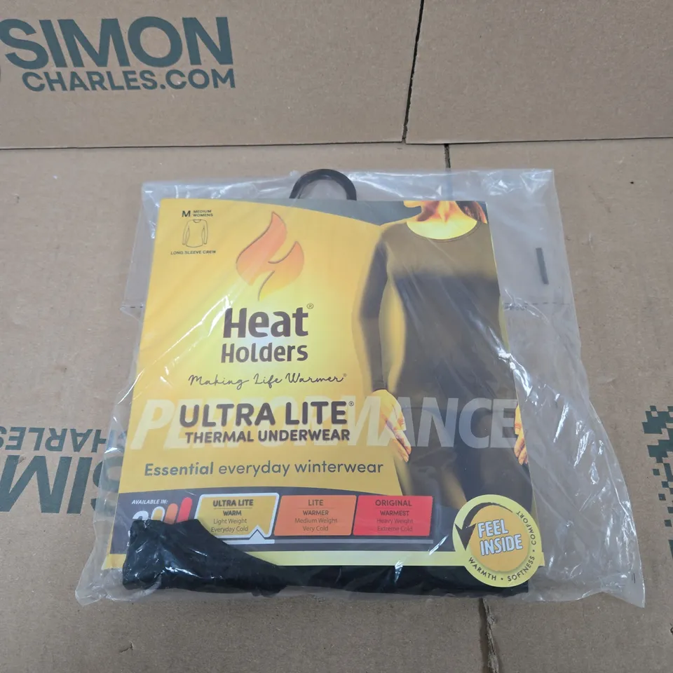 HEAT HOLDERS THERMAL BASELAYER WARM CREW LONG SLEEVE TOP - BLACK - M