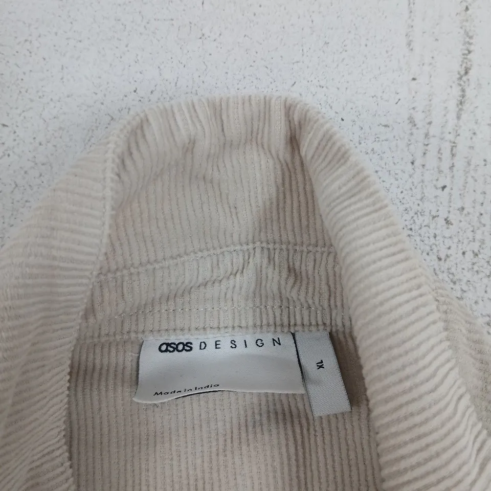 ASOS DESIGN BEIGE CORDUROY SHIRT/JACKET – BUTTON FRONT, CHEST POCKETS SIZE XL