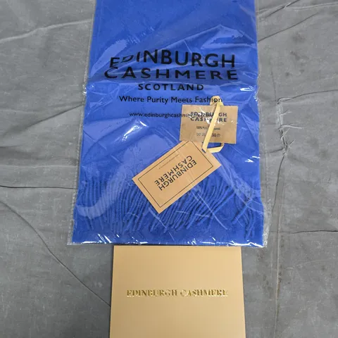 EDINBURGH CASHMERE 100% LAMBSWOOL SCARF IN DARK BLUE