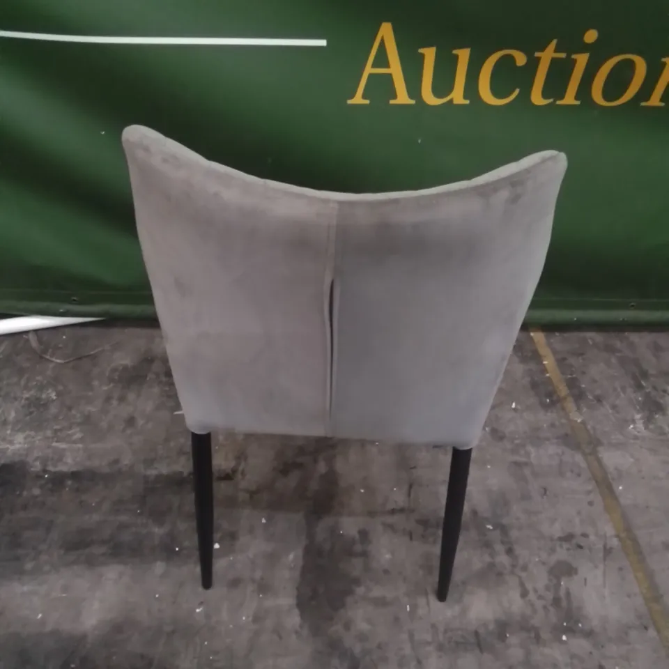 DESIGNER CROSS-PATTERENED UPHOLSTERED GREY DINING CHAIR