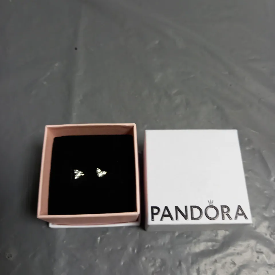 PANDORA SILVER HEART EARRINGS