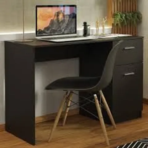 BOXED MADESA COMPUTER DESK WITH 1 DRAWER & 1 DOOR, COMPACT - 45D×110W×77HCM