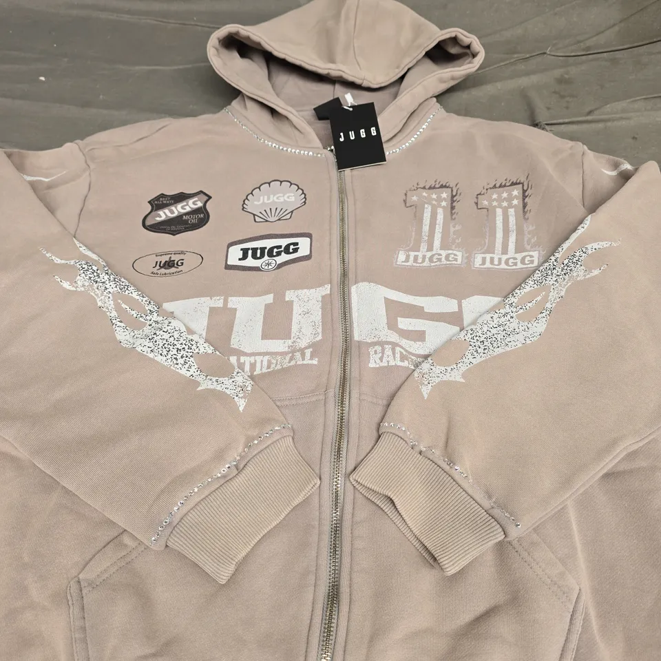 JUGG GRAPHIC ZIP HOODIE - SIZE SMALL