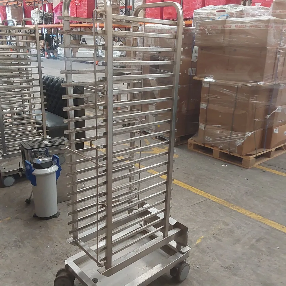 COMMERCIAL-GRADE, HEAVY-DUTY STAINLESS STEEL BAKERY TROLLEY