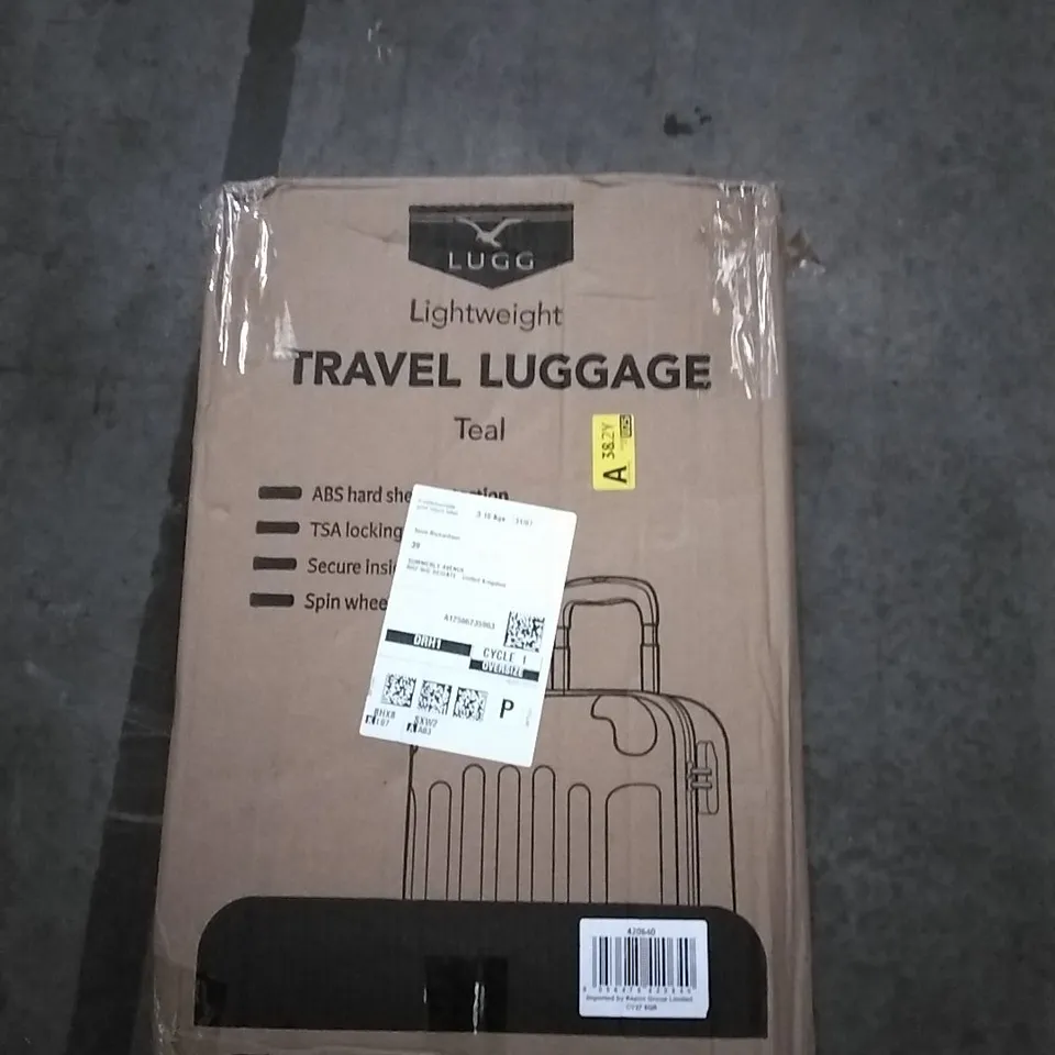 BOXED LUGG LIGHTWEIGHT TRAVEL LUGGAGE CASE - TEAL 