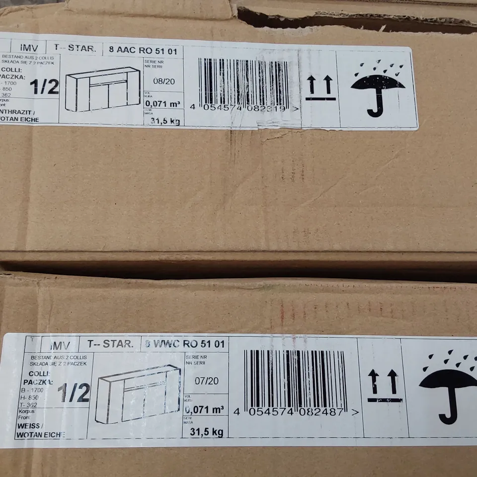 TWO BOXED BOX 1,  T-STAR SIDEBOARD WHITE