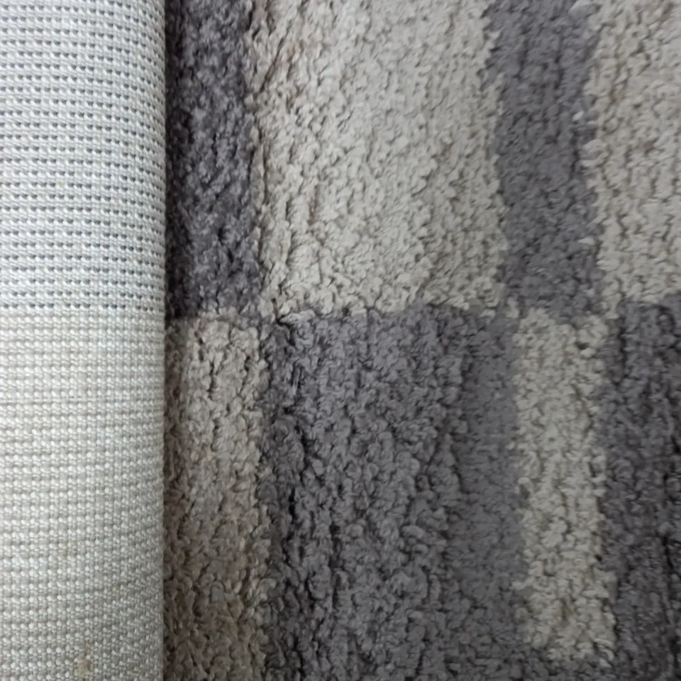 AYYILDIZ HALI GALA TAUPE AND GREY SHAGGY RUG 60 X 110CM