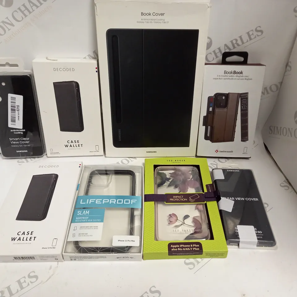 APPROXIMATELY 30 ASSORTED TABLET & SMARTPHONE CASES FOR VARIOUS MODELS TO INCLUDE IPHONE 13 PRO MAX, GALAXY S21, IPHONE 8 ETC 
