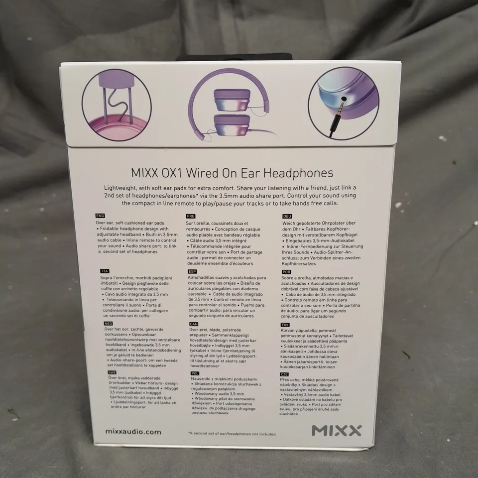 BOXED MIXX 0X1 WIRED ON-EAR HEADPHONES 